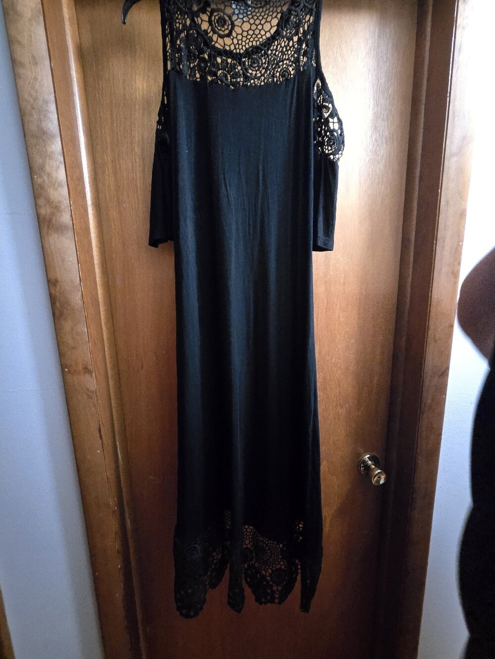 Black Dress With Crocheted Lace